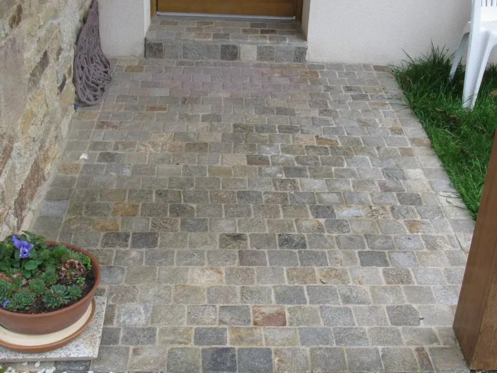 Pavés gneiss gris roux - 10cmx10cmwebp